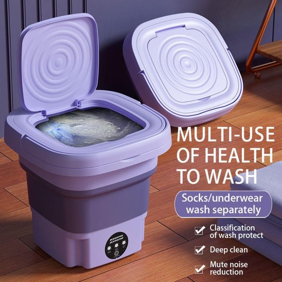 Folding Portable Washing Machine for Clothes Cleaning Washer for Socks Underwear - Picture 7 of 16